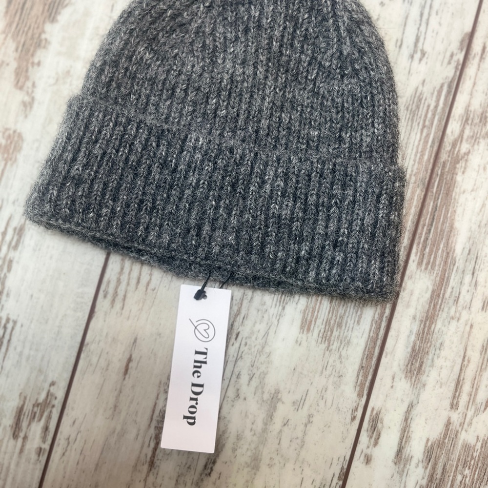 NWT The Drop Ribbed Knit Knot Beanie – Heather Gray, One Size - Picture 4 of 10